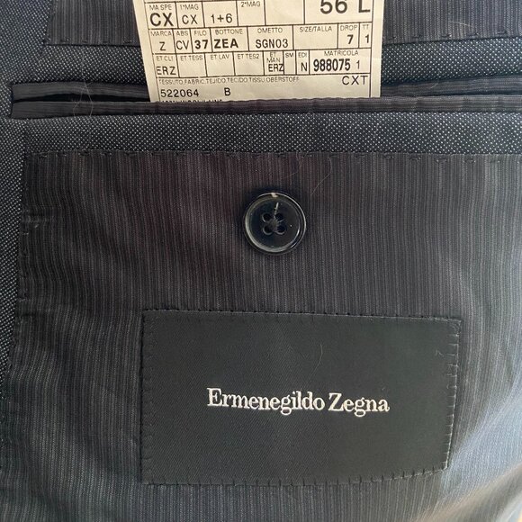 Ermenegildo Zegna Charcoal Nailhead Blazer - 46L - Picture 4 of 5